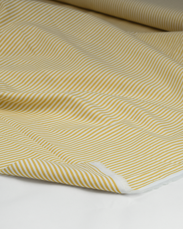 Yarn Dyed Cotton Fabric - 3mm Stripe Ochre