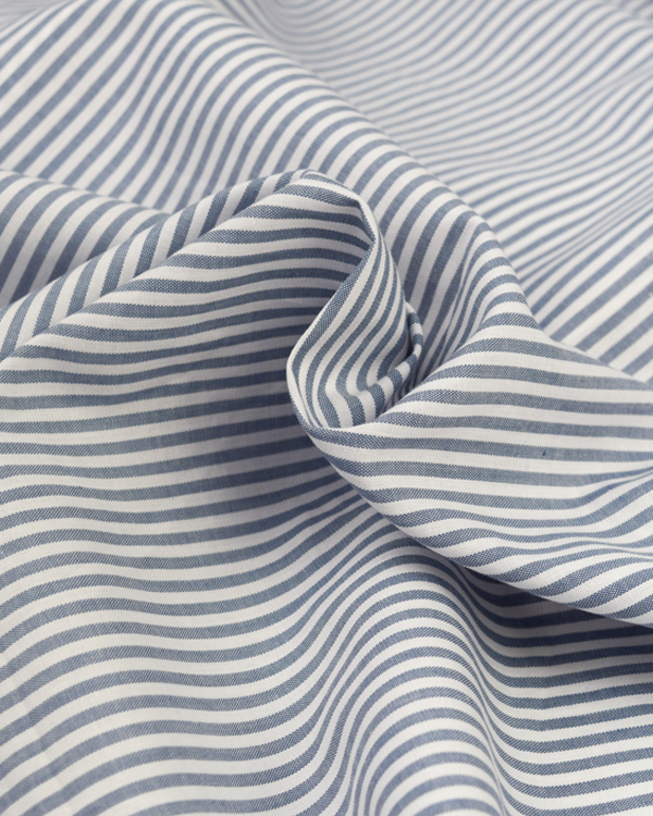 Yarn Dyed Cotton Fabric - 3mm Stripe Bluestone