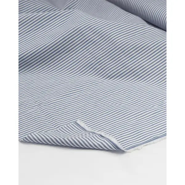 Yarn Dyed Cotton Fabric - 3mm Stripe Bluestone | Truro Fabrics