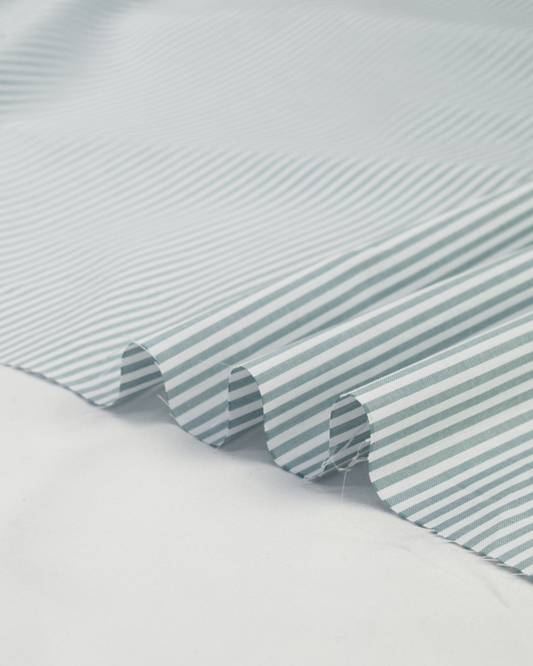 Yarn Dyed Cotton Fabric - 3mm Stripe Rockpool
