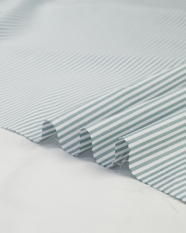 Yarn Dyed Cotton Fabric - 3mm Stripe Rockpool