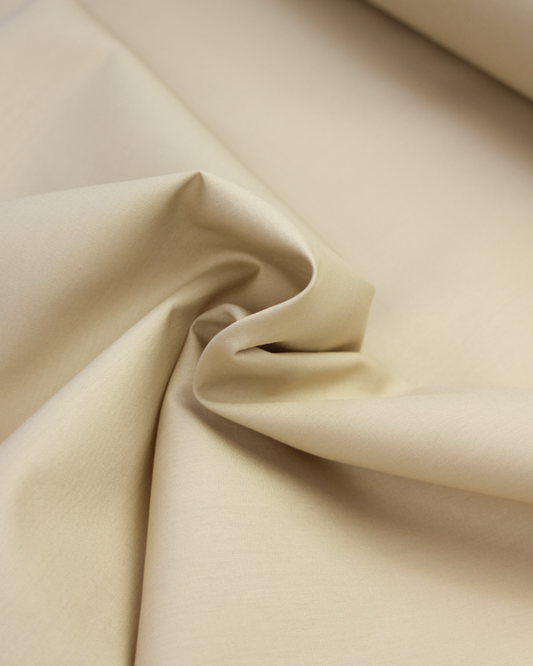 Plain Cotton Poplin Fabric - Beige
