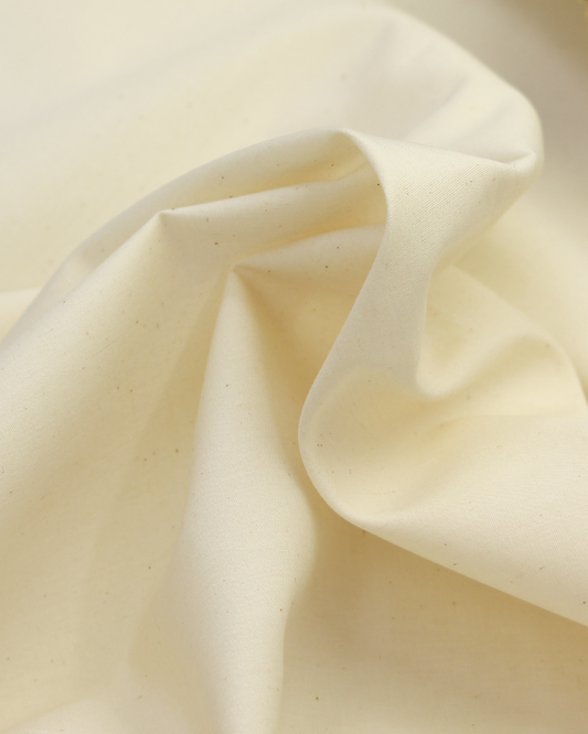 Plain Cotton Poplin Fabric - Natural