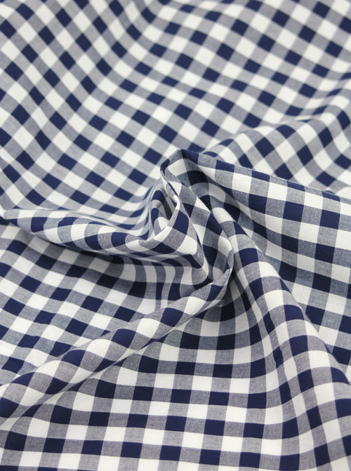 Yarn Dyed Cotton Fabric - 9mm Gingham Navy