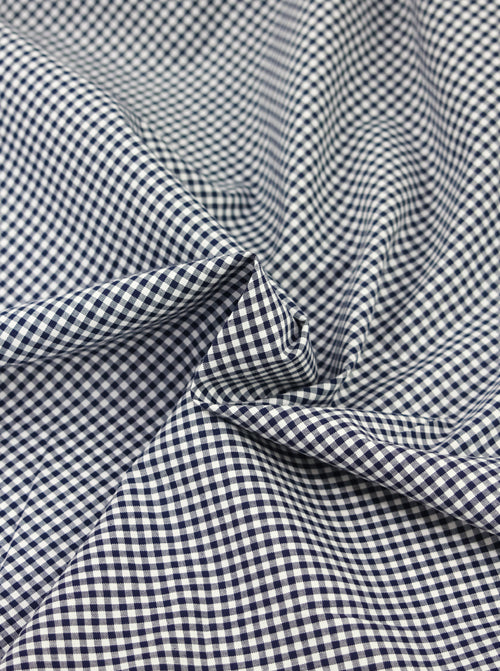 Yarn Dyed Cotton Fabric - 3mm Gingham Navy