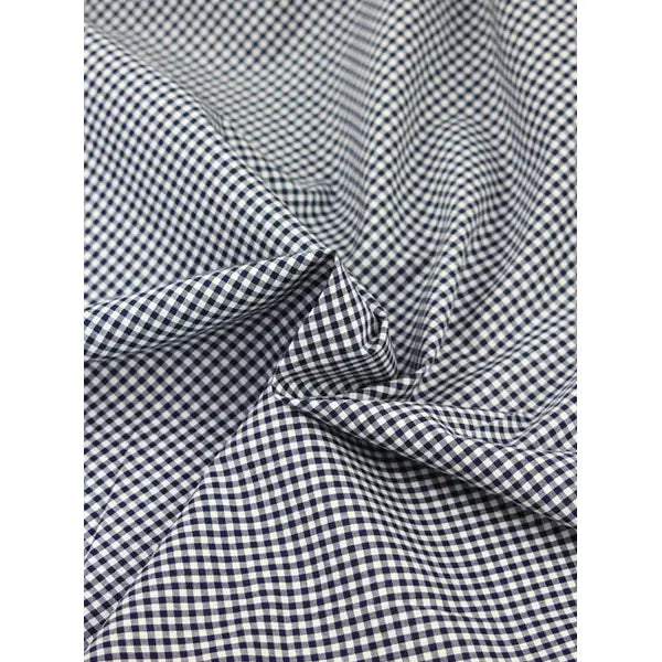 Yarn Dyed Cotton Fabric - 3mm Gingham Navy – view 3 – Truro Fabrics