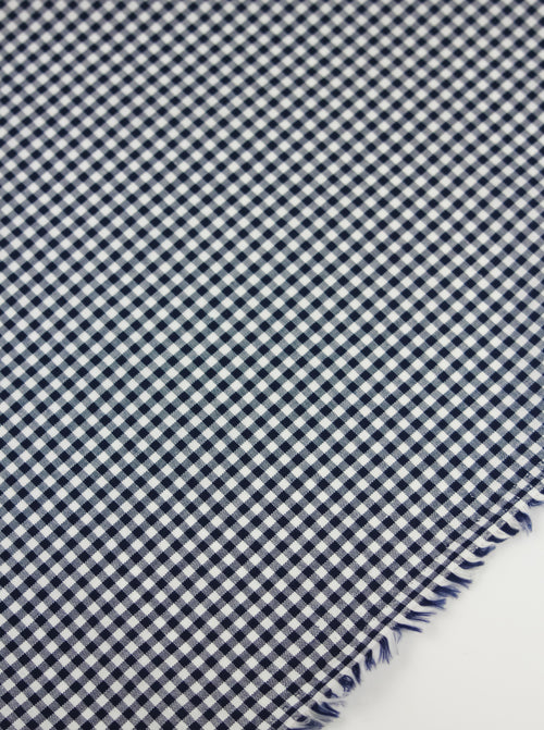 Yarn Dyed Cotton Fabric - 3mm Gingham Navy