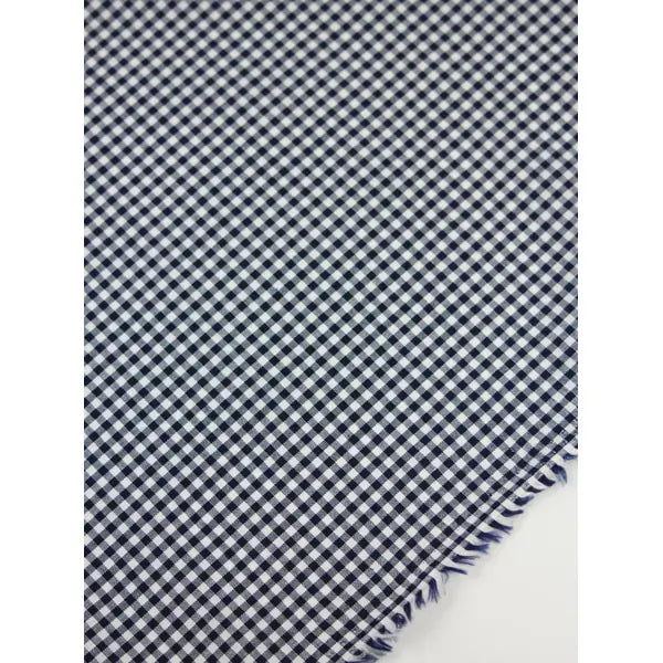 Yarn Dyed Cotton Fabric - 3mm Gingham Navy – view 4 – Truro Fabrics