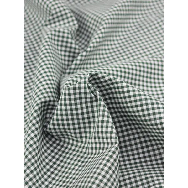 Yarn Dyed Cotton Fabric - 3mm Gingham Evergreen | Truro Fabrics
