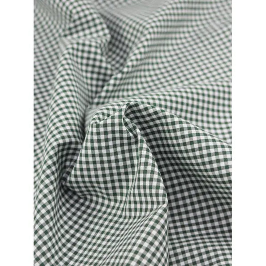 Yarn Dyed Cotton Fabric - 3mm Gingham Evergreen | Truro Fabrics