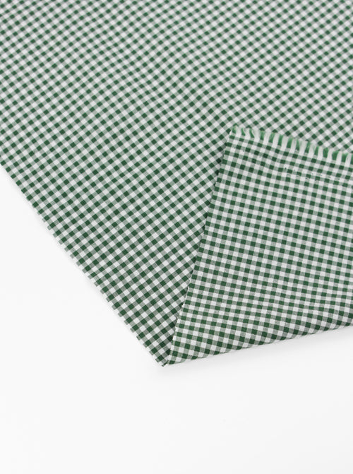 Yarn Dyed Cotton Fabric - 3mm Gingham Evergreen