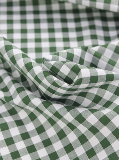 Yarn Dyed Cotton Fabric - 9mm Gingham Evergreen