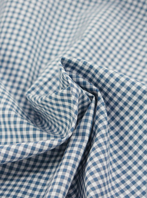 Yarn Dyed Cotton Fabric - 3mm Gingham Bluestone