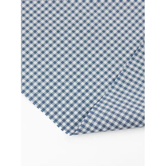 Yarn Dyed Cotton Fabric - 3mm Gingham Bluestone | Truro Fabrics