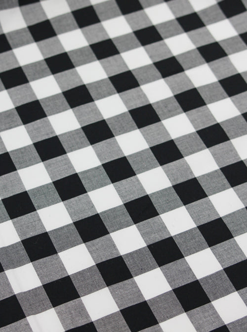 Yarn Dyed Cotton Fabric - 17mm Gingham Black