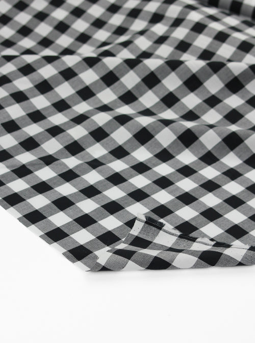 Yarn Dyed Cotton Fabric - 17mm Gingham Black