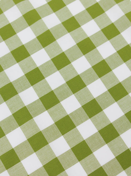 Yarn Dyed Cotton Fabric - 17mm Gingham Matcha