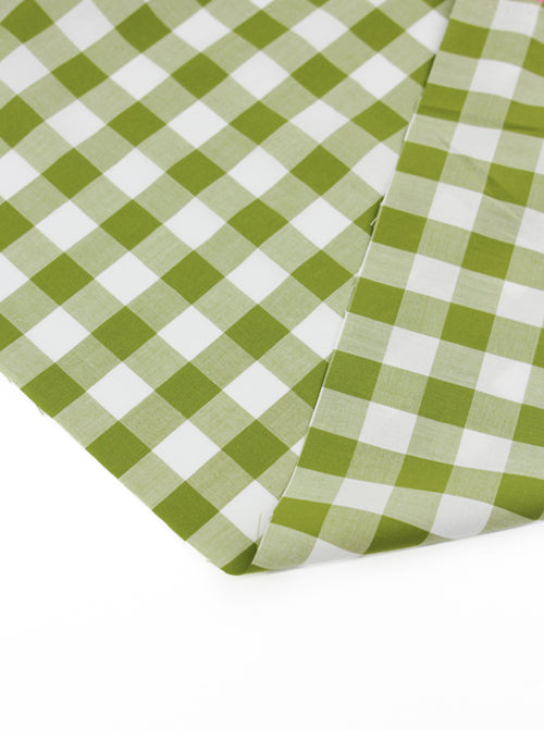 Yarn Dyed Cotton Fabric - 17mm Gingham Matcha