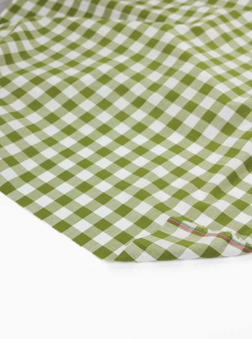 Yarn Dyed Cotton Fabric - 17mm Gingham Matcha