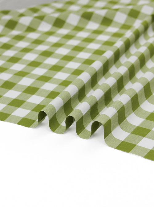 Yarn Dyed Cotton Fabric - 17mm Gingham Matcha
