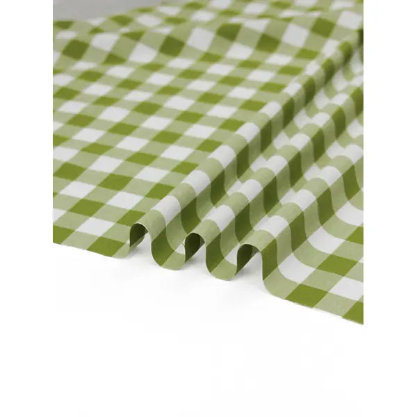 Yarn Dyed Cotton Fabric - 17mm Gingham Matcha | Truro Fabrics