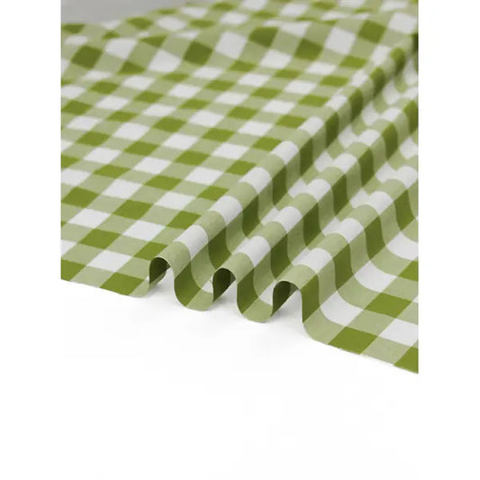 Yarn Dyed Cotton Fabric - 17mm Gingham Matcha | Truro Fabrics
