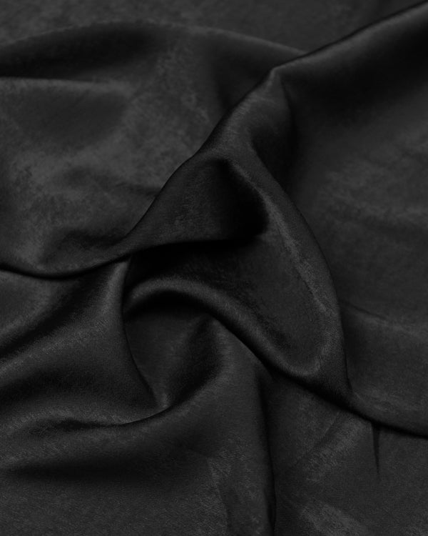 Sandwashed Satin Fabric - Black