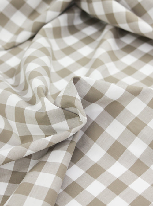Yarn Dyed Cotton Fabric - 17mm Gingham Barley