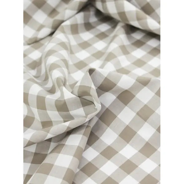 Yarn Dyed Cotton Fabric - 17mm Gingham Barley – view 2 – Truro Fabrics