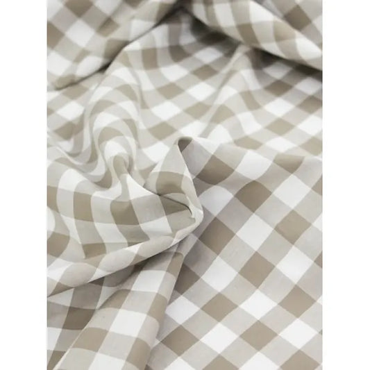 Yarn Dyed Cotton Fabric - 17mm Gingham Barley – view 2 – Truro Fabrics