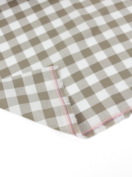 Yarn Dyed Cotton Fabric - 17mm Gingham Barley
