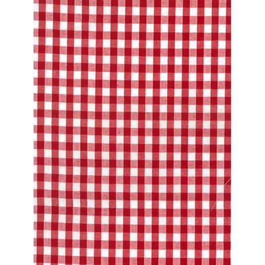 Polycotton Gingham Fabric - 6mm - Red | Truro Fabrics