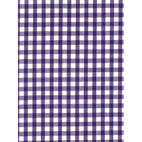Polycotton Gingham Fabric - 6mm - Purple | Truro Fabrics