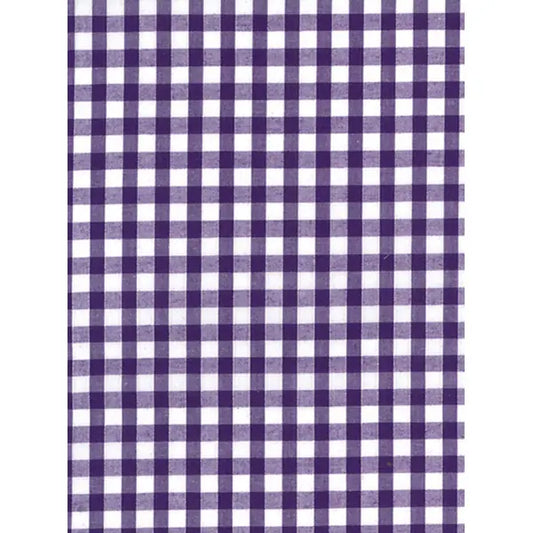 Polycotton Gingham Fabric - 6mm - Purple | Truro Fabrics