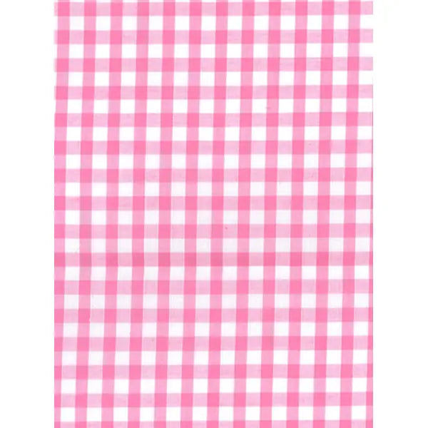 Polycotton Gingham Fabric - 6mm - Pink | Truro Fabrics