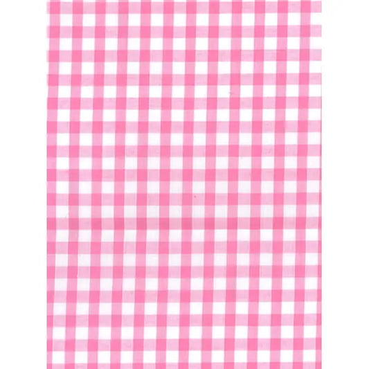 Polycotton Gingham Fabric - 6mm - Pink | Truro Fabrics
