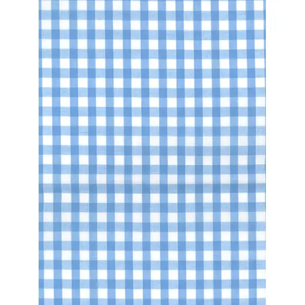 Polycotton Gingham Fabric - 6mm - Pale Blue | Truro Fabrics