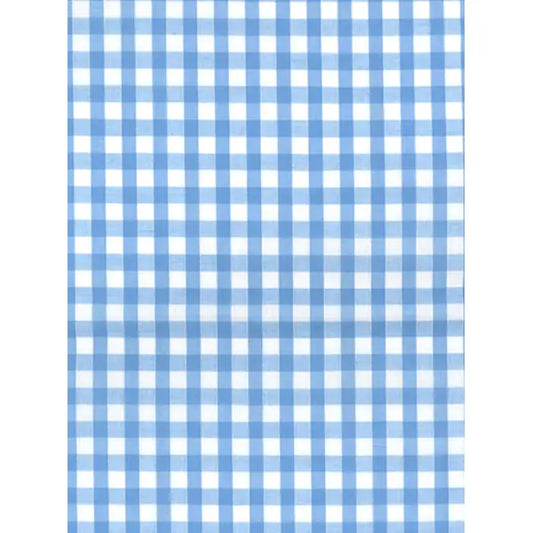 Polycotton Gingham Fabric - 6mm - Pale Blue | Truro Fabrics