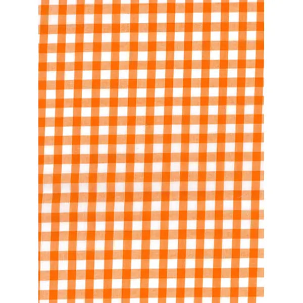 Polycotton Gingham Fabric - 6mm - Tangerine | Truro Fabrics