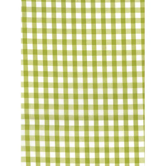 Polycotton Gingham Fabric - 6mm - Lime | Truro Fabrics