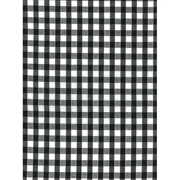 Polycotton Gingham Fabric - 6mm - Black | Truro Fabrics