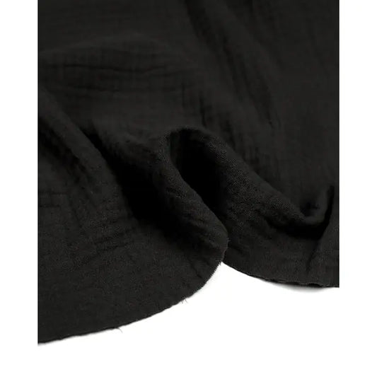 Cotton Double Gauze Fabric - Black – view 2 – Truro Fabrics