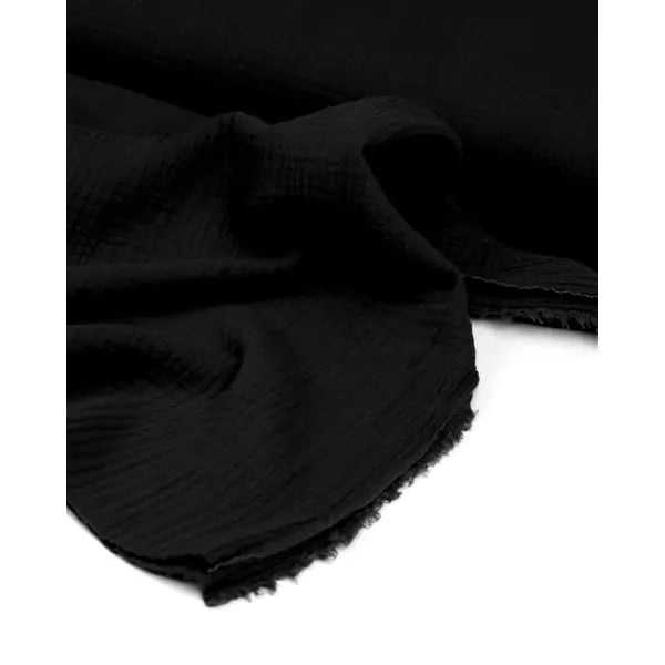 Cotton Double Gauze Fabric - Black – Truro Fabrics