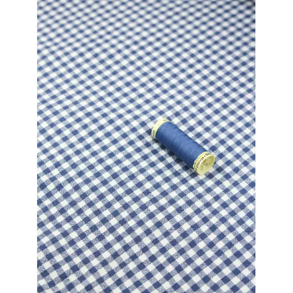 Organic Washed Cotton Gingham Fabric - Blueberry | Truro Fabrics
