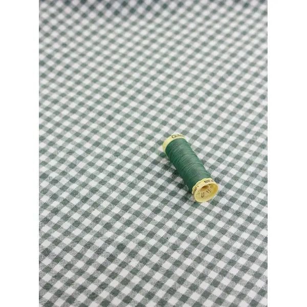 Organic Washed Cotton Gingham Fabric - Sage | Truro Fabrics