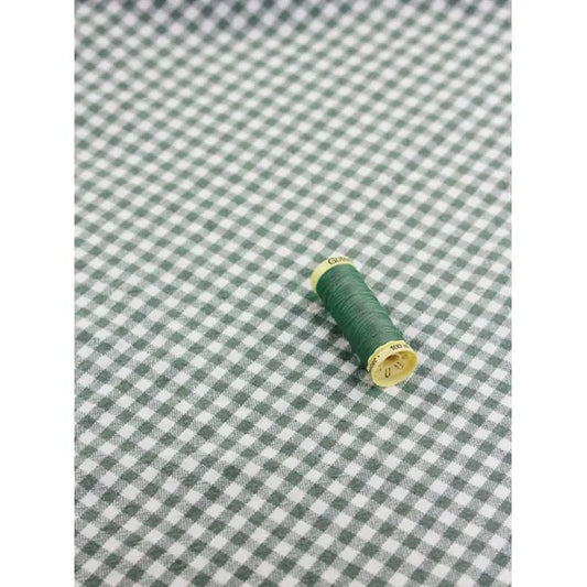 Organic Washed Cotton Gingham Fabric - Sage | Truro Fabrics