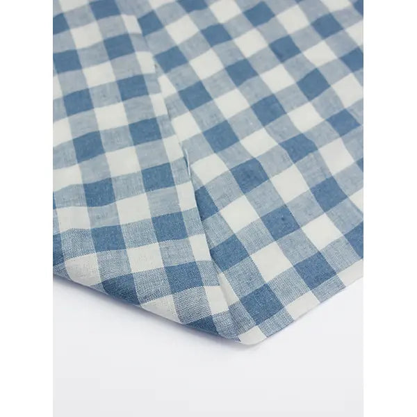 Laundered Linen Gingham Fabric - Delft – view 3 – Truro Fabrics