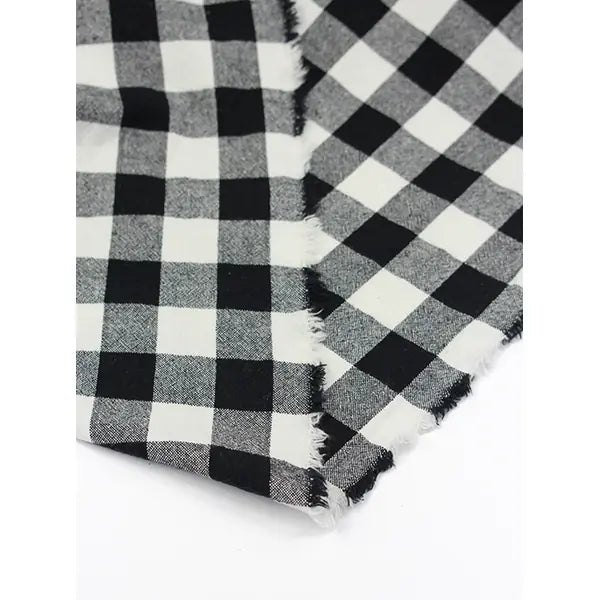 Organic Washed Cotton Jumbo Gingham Fabric - Black | Truro Fabrics