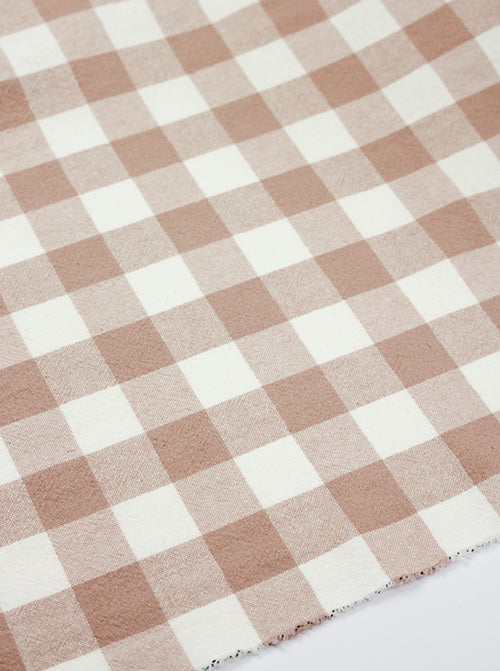 Organic Washed Cotton Jumbo Gingham Fabric - Shell