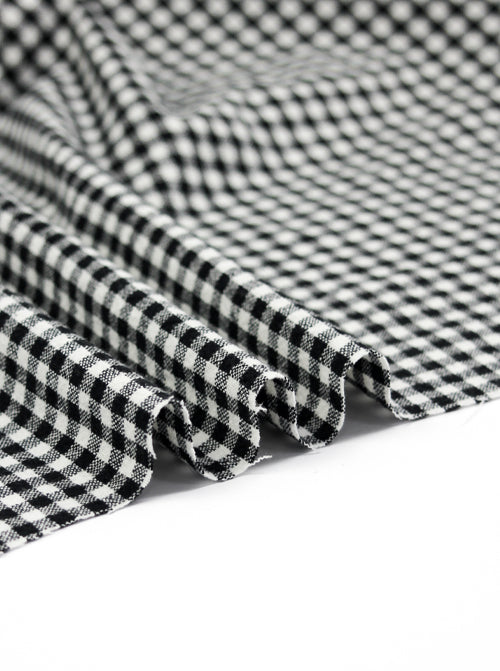Organic Washed Cotton Mini Gingham Fabric - Black